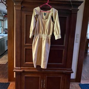 Cynthia Rowley size 10 no lining' silk gold dress side pockets